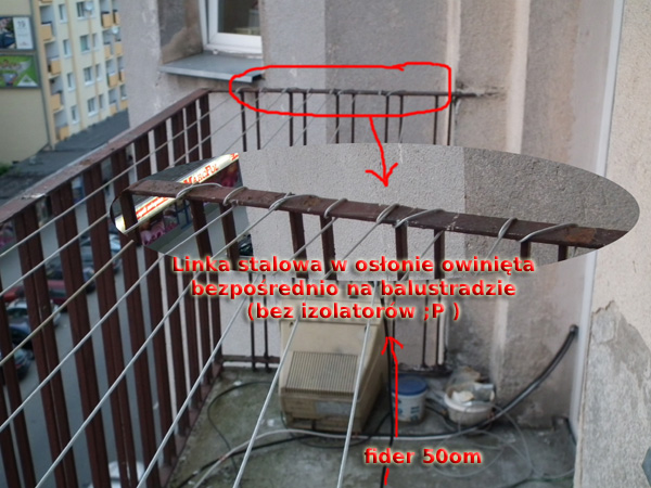  antena balkonowa CB widok z drugiej strony